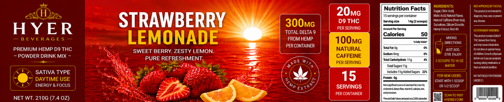 Strawberry Lemonade Sativa Hyer 300 mg Container 15 Servings